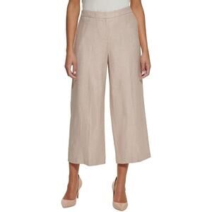 Calvin Klein Womens Petites Linen Knit Wide Leg Pants Beige Size 10P